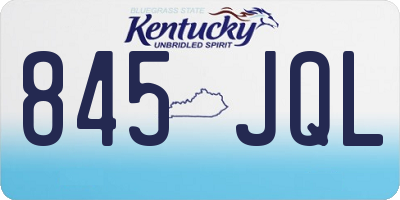 KY license plate 845JQL