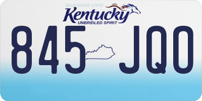 KY license plate 845JQO