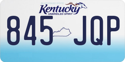 KY license plate 845JQP