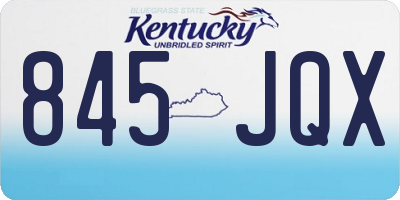 KY license plate 845JQX