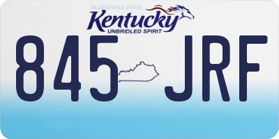 KY license plate 845JRF