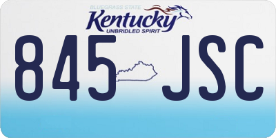 KY license plate 845JSC