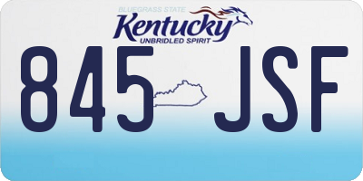 KY license plate 845JSF