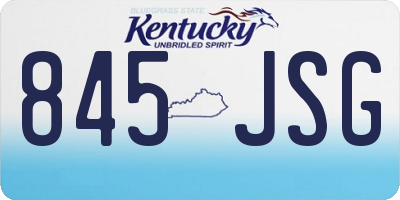 KY license plate 845JSG