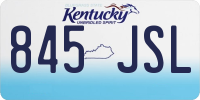 KY license plate 845JSL
