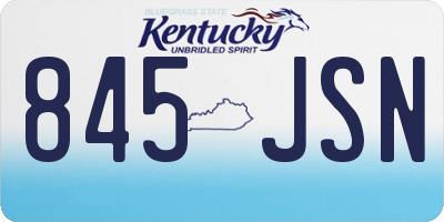 KY license plate 845JSN