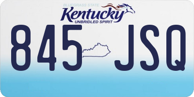 KY license plate 845JSQ