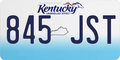 KY license plate 845JST