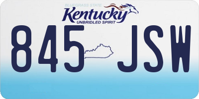 KY license plate 845JSW