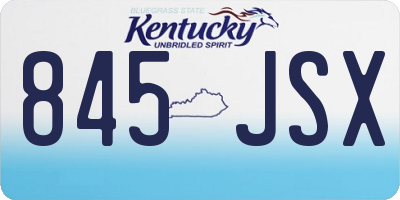KY license plate 845JSX