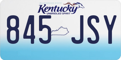 KY license plate 845JSY