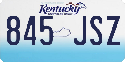 KY license plate 845JSZ