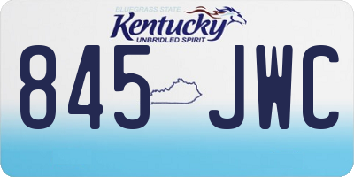 KY license plate 845JWC