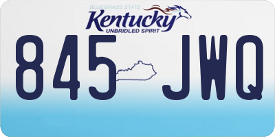 KY license plate 845JWQ