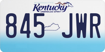 KY license plate 845JWR