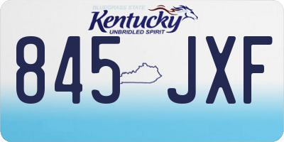 KY license plate 845JXF