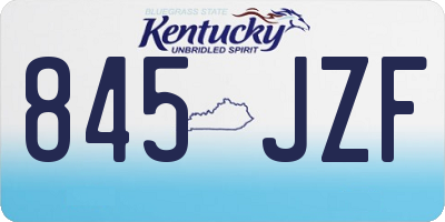 KY license plate 845JZF