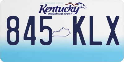 KY license plate 845KLX