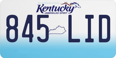 KY license plate 845LID