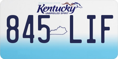 KY license plate 845LIF