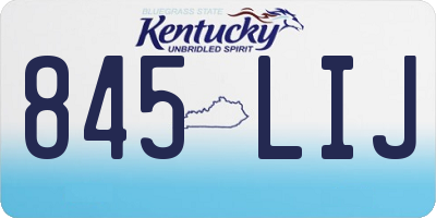 KY license plate 845LIJ