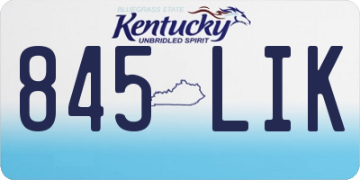 KY license plate 845LIK