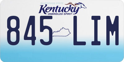 KY license plate 845LIM