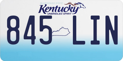 KY license plate 845LIN