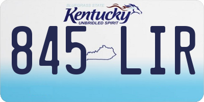 KY license plate 845LIR