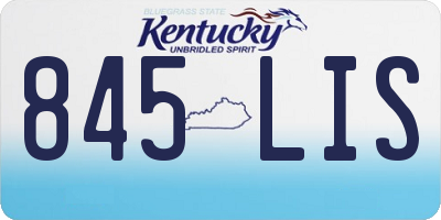 KY license plate 845LIS