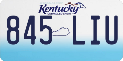 KY license plate 845LIU