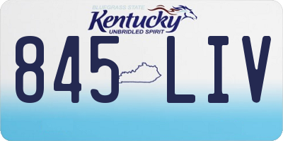 KY license plate 845LIV