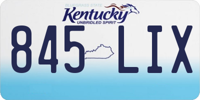 KY license plate 845LIX