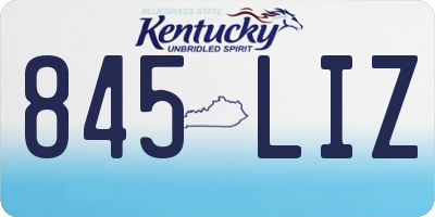 KY license plate 845LIZ