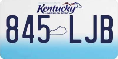 KY license plate 845LJB