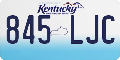 KY license plate 845LJC