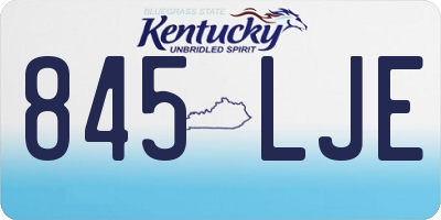 KY license plate 845LJE