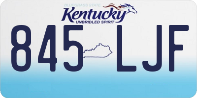 KY license plate 845LJF