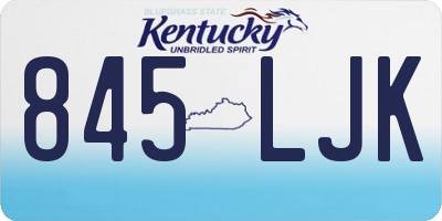 KY license plate 845LJK