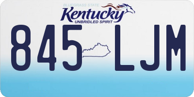 KY license plate 845LJM