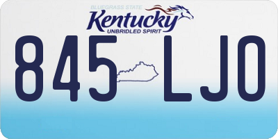 KY license plate 845LJO