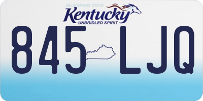 KY license plate 845LJQ