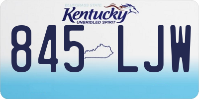 KY license plate 845LJW