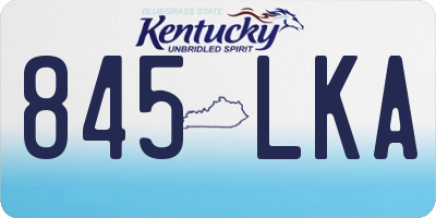 KY license plate 845LKA