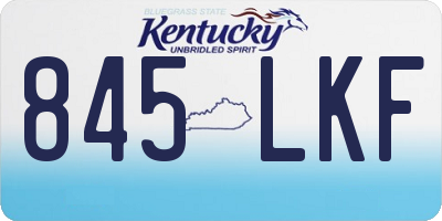KY license plate 845LKF