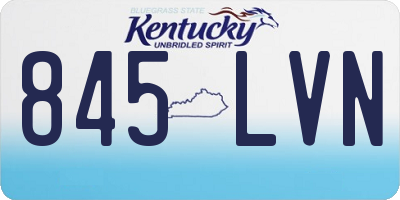 KY license plate 845LVN