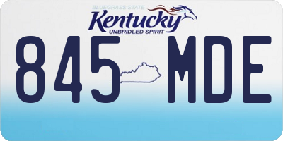 KY license plate 845MDE