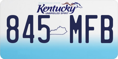 KY license plate 845MFB