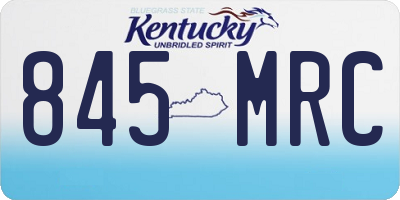 KY license plate 845MRC
