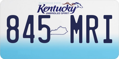 KY license plate 845MRI